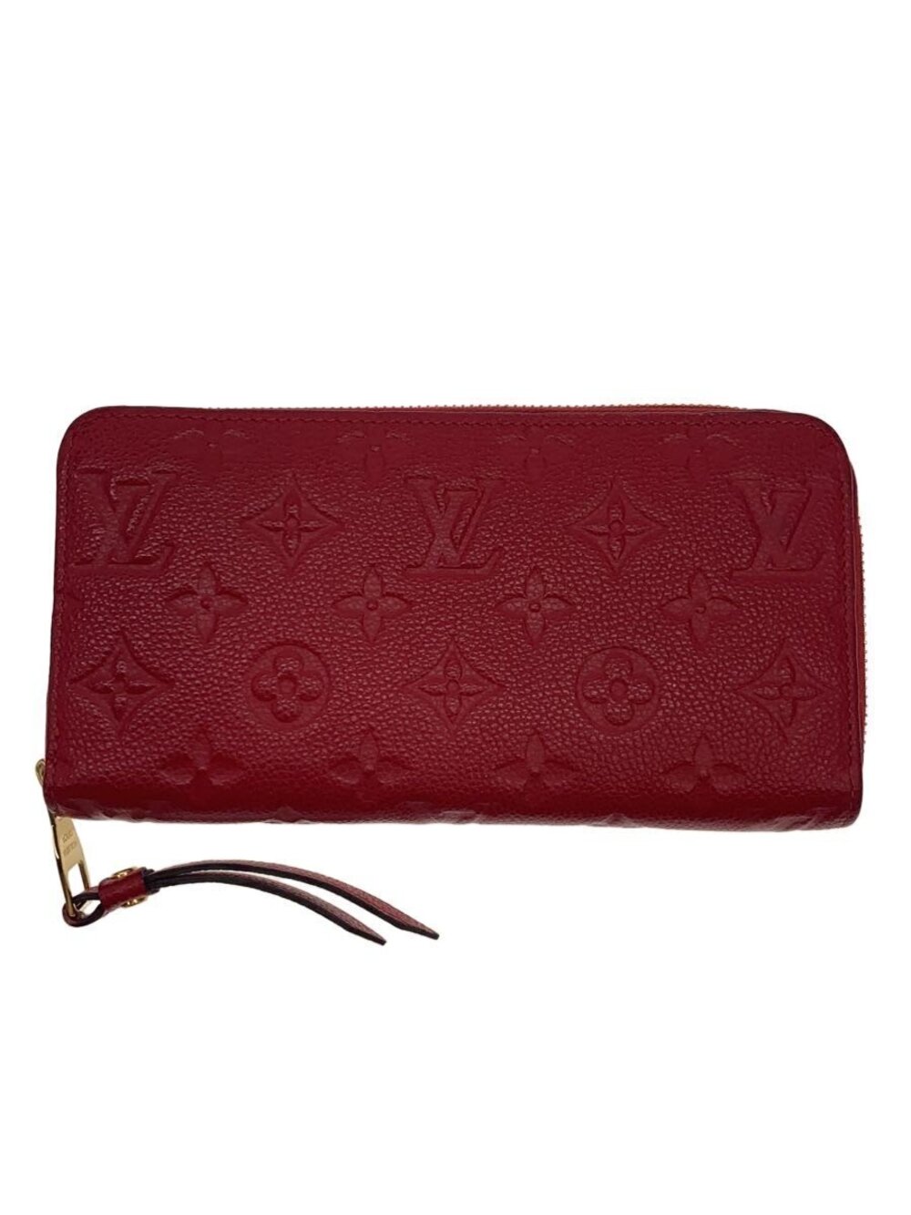LOUIS VUITTON Zippy Wallet Long Monogram Empreinte Leather RED LV